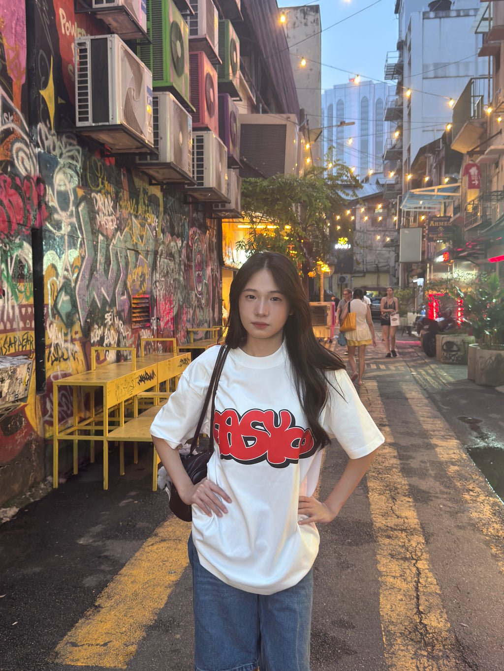 EASYCO Oversize logo tee (White）