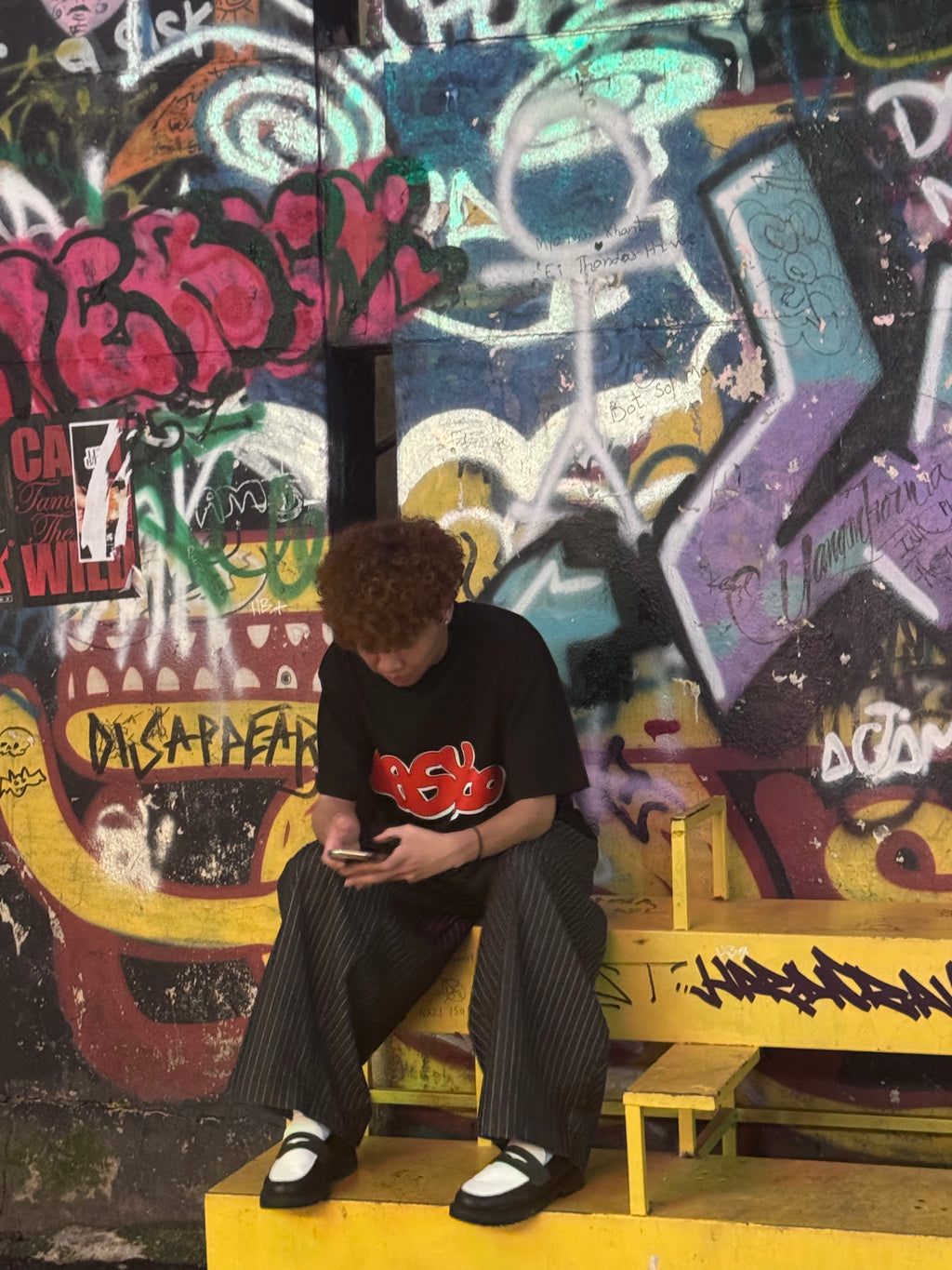 EASYCO Oversize logo tee (Black）