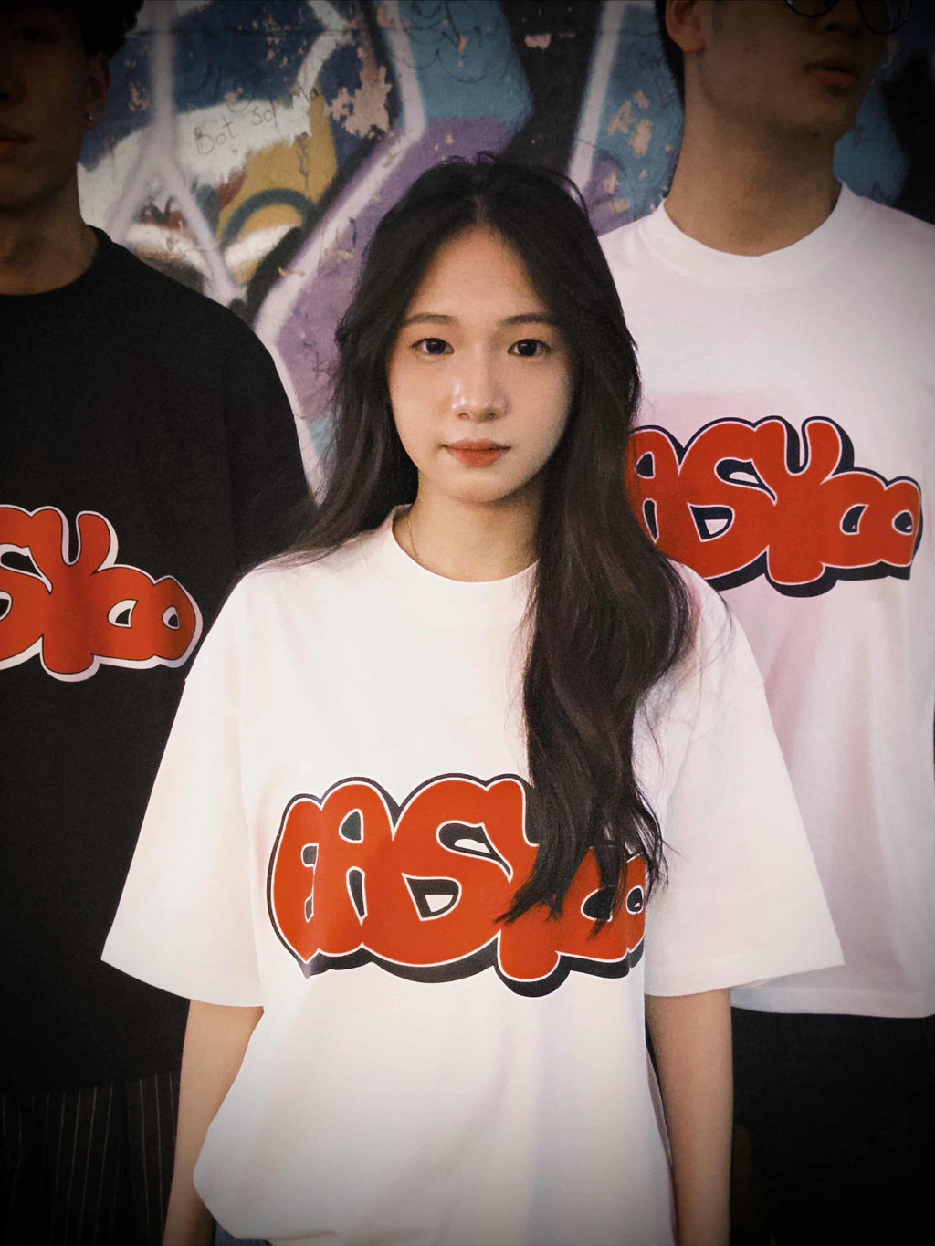 EASYCO Oversize logo tee (White）