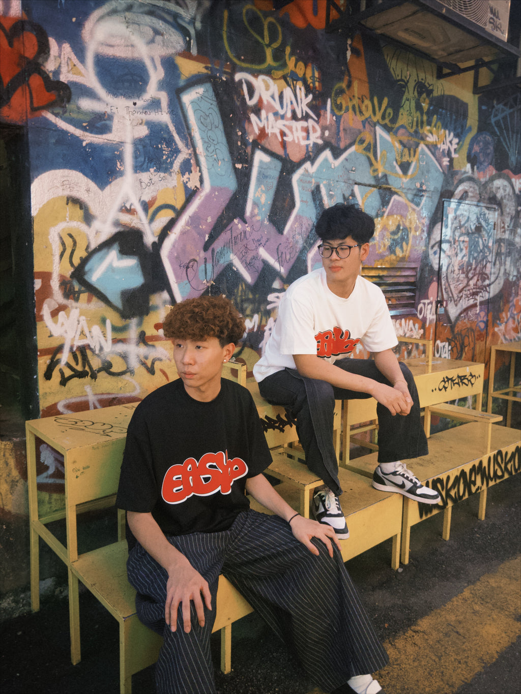 EASYCO Oversize logo tee (White）