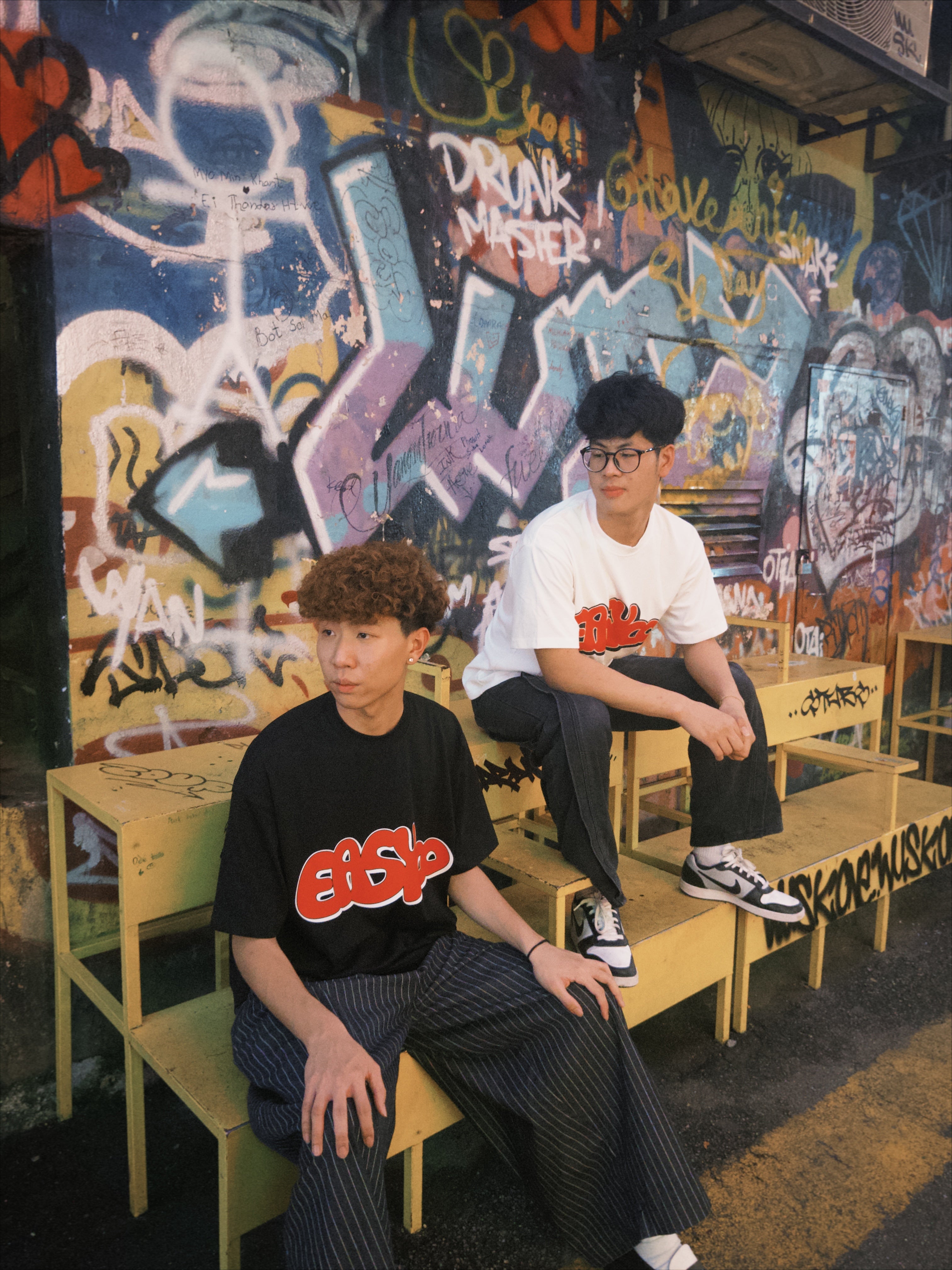 EASYCO Oversize logo tee (White）